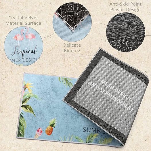 NEW SALE | Anti Slip Kitchen Rug Set: the anti-slip backing holds the pad in place; no more worries about slipping or scratching the floor; NOTE: please do not place it on wet floors. Comfort Kitchen Mats: microfiber material surface is soft to touch, no 