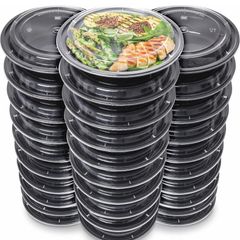 [30 Pack] Meal Prep Containers Reusable with Airtight Lids - Stackable Microwavable Dishwasher Safe Freezer Food Containers - Food Prep Portion Control Storage Boxes - Lunch Containers Bento Boxes (FREE POSTAGE)