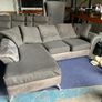 grey/black corner sofa with scatter cushions Image 2