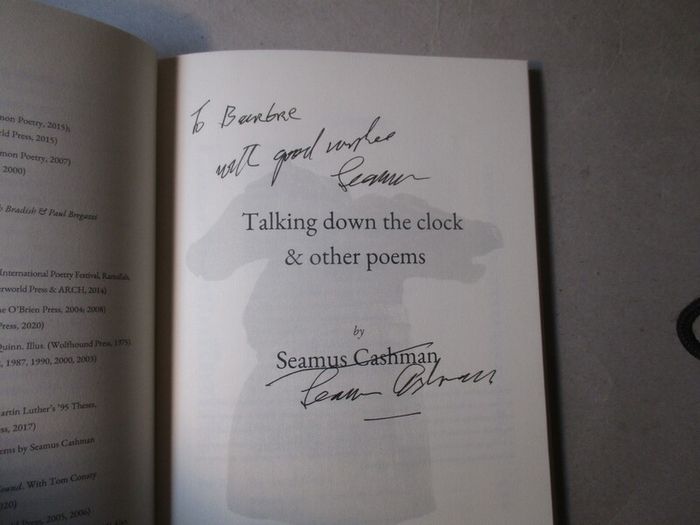 Signed Book - Talking Down The Clock & Other Poems
