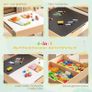 Kids Table with 2 Chairs, 3 Piece Wooden Furniture Set with Reversible  Removable Tabletop, Drawing Table with Storage, Elephant Shaped Childrens Seating Set for Ages 3 to 6 Image 5