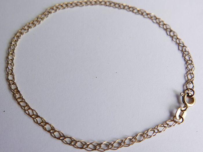 Vintage Solid 9ct Yellow Gold 375 Fancy Link Bracelet. Length 8" - 1,2g