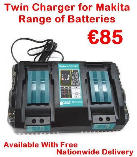 Twin Li-Ion Battery Charger for Makita Range Of Tools 7.2V - 18V