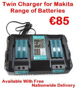 Twin Li-Ion Battery Charger for Makita Range Of Tools 7.2V - 18V