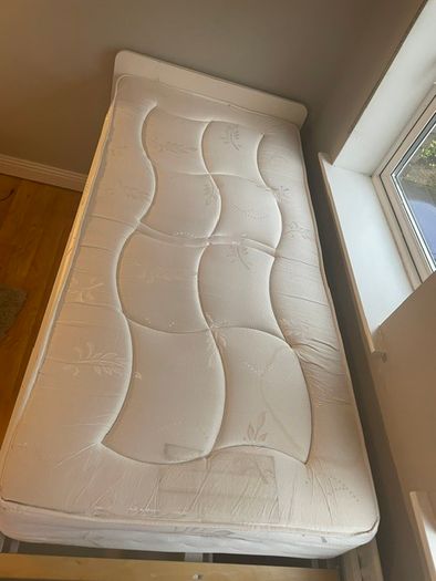 Ikea SLAKT Single white bed with storage