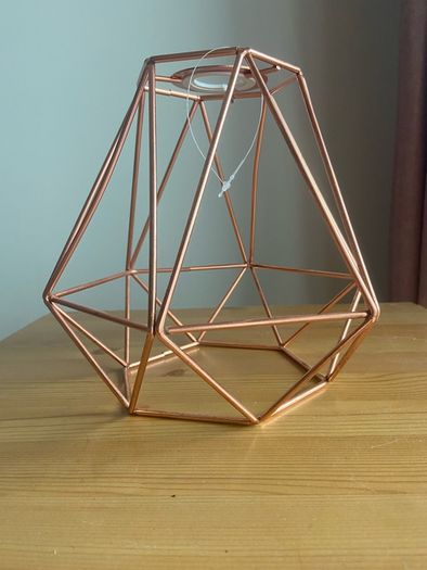 Industrial style geometric wire lamp shade