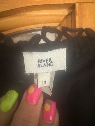 BNWT River Island Pretty Punk Black embroidered dress size UK14 EU42 Postage included