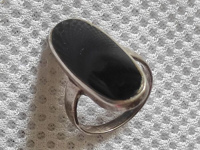 Sterling silver onyx stone ring