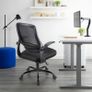 Adjustable ergonomic mesh swivel chair, office and study seat with lumbar support, height adjustment, 360 rotation, 90 flip-up armrests for home office(Black) Image 2