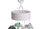 Ratt Start Elephant Design Musical Bed Mobile Baby Toy, Pink