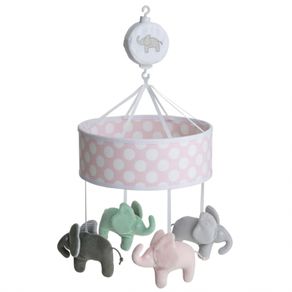 Ratt Start Elephant Design Musical Bed Mobile Baby Toy, Pink