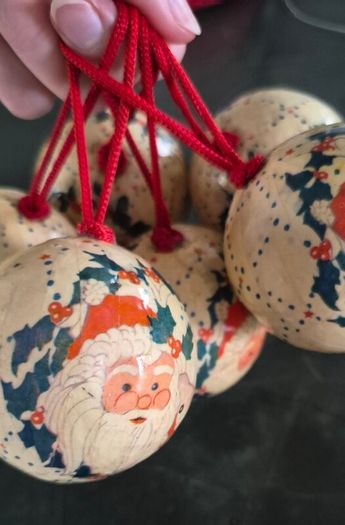 vintage set of Christmas baubles