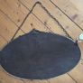 Stunning Antique Art Nouveau Oval Brass Hanging Mirror Image 3