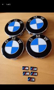 Brand New BMW Alloy Wheel Centre Caps 68mm x4 + Msports Wheel Sticker's x5