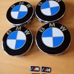 Brand New BMW Alloy Wheel Centre Caps 68mm x4 + Msports Wheel Sticker's x5