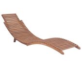 Folding Sun Lounger Solid Teak Wood