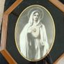 Pair of vintage framed Our Lady and Jesus devotional  prints. Religious items. Image 3