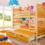 Triple trundle bunk bed OLI  Real pine wood made Free mattresses and Delivery Image 4
