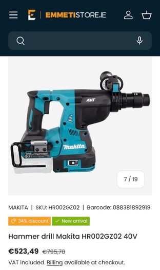 Makita Sds-plus Hammer Drill  Xgt Hr002g 40v
