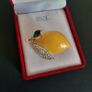 Yellow Lemon Enamel Brooch with Crystals Brooch Pin Nature Fruit Badge Broach Mediterranean Botanical Tropical Jewellery & Accessories (X03) Image 4