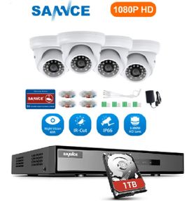 SANNCE 4 Channel 1080P Outdoor / Indoor CCTV Camera System with 1TB HDD already Installed