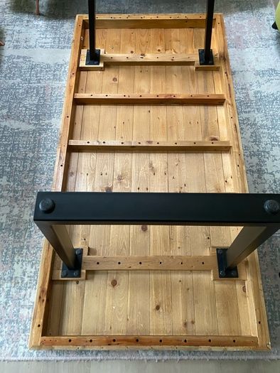 Solid Reclaimed Pine Industrial Style Dining Table 180cm
