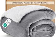 Bedsure Sherpa Fleece Throw Blanket Silver Grey 150 x 200 cm - Brand New