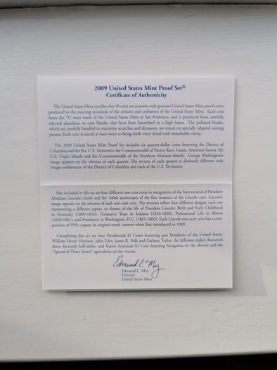 2009 United States Mint Proof Set