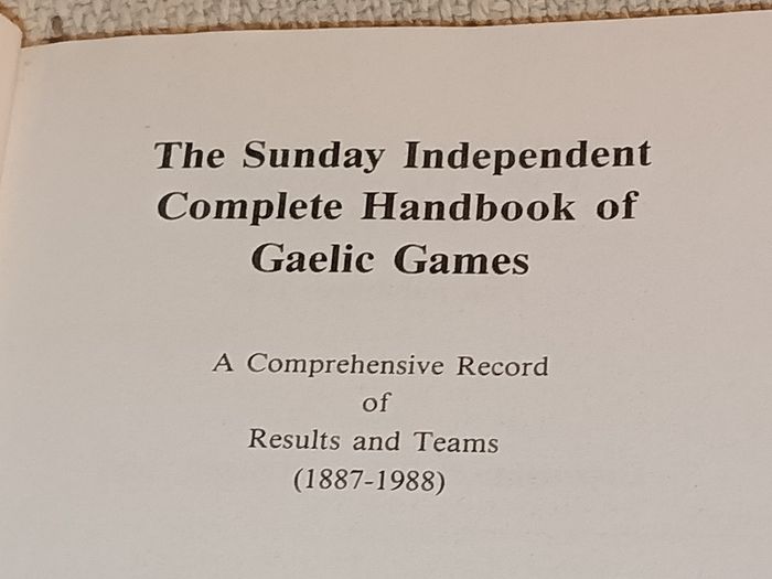The Complete Handbook of Gaelic Games1988 Season For Sale Here