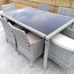 Rattan Seating Set, 6 Chairs..free Delivery