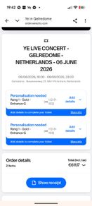 Ye Gelredome Tickets - 6th June - Seated