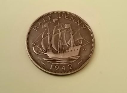1942 George VI UK Half Penny
