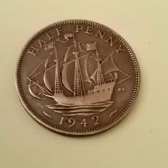 1942 George VI UK Half Penny