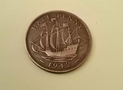 1942 George VI UK Half Penny