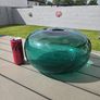 Extra Large Bulbous Green Glass Vase Image 2