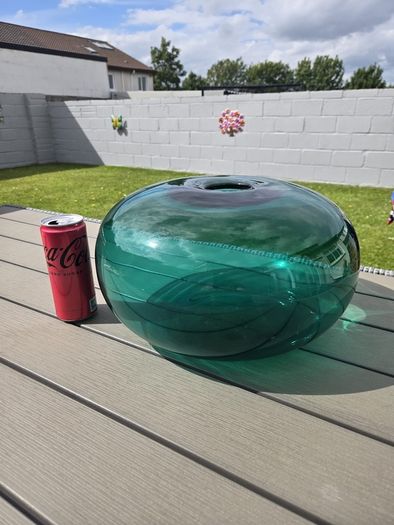 Extra Large Bulbous Green Glass Vase