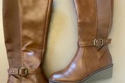 Long Tan Wedge Boots