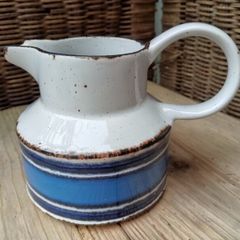 midwinter, moon, vintage blue jug