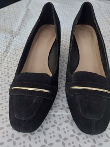 Brand New M&S Black Wedge Suede Shoes