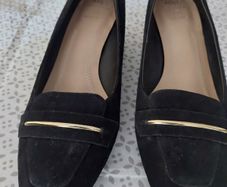 Brand New M&S Black Wedge Suede Shoes