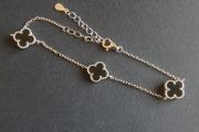 Solid 925 sterling silver four leaf clover bracelet