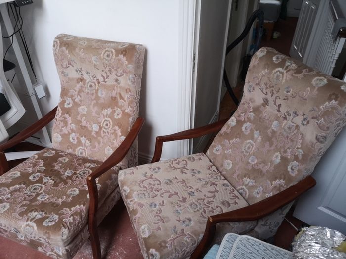 Vintage upholstered armchairs