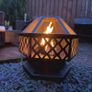 NEW SALE | 70cm Metal Outdoor Fire Pit - Large Bonfire Wood Burning Patio & Outdoor Fireplaces Backyard Firepit For Outside With Spark Screen And Round Fireplace Cover Image 2