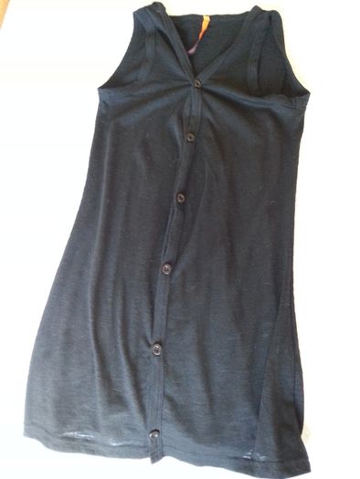 Black Sleeveless Top with Buttons - Festival Wear