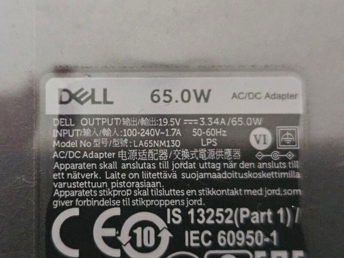 Genuine Dell 65W Laptop Charger / Power Adapter (LA65NM130)