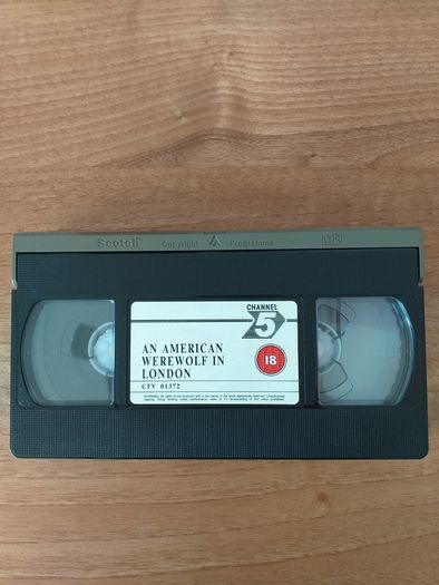 An American Werewolf In London (HORROR FILM) Vhs Video Channel 5, Year 1982.