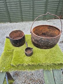 Antique cast iron pots