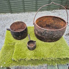 Antique cast iron pots