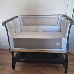 Tutti Bambini CoZee Lite Bedside Crib - Dark Grey & Oak Crib