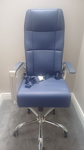 Airbus A320/A321 Aircraft Seat Swivel Office Chair | Genuine Airline Seat with Tray Table & Life Jacket